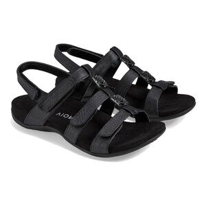 Vionic Women’s Amber Strappy Black Sandals – Arch Support